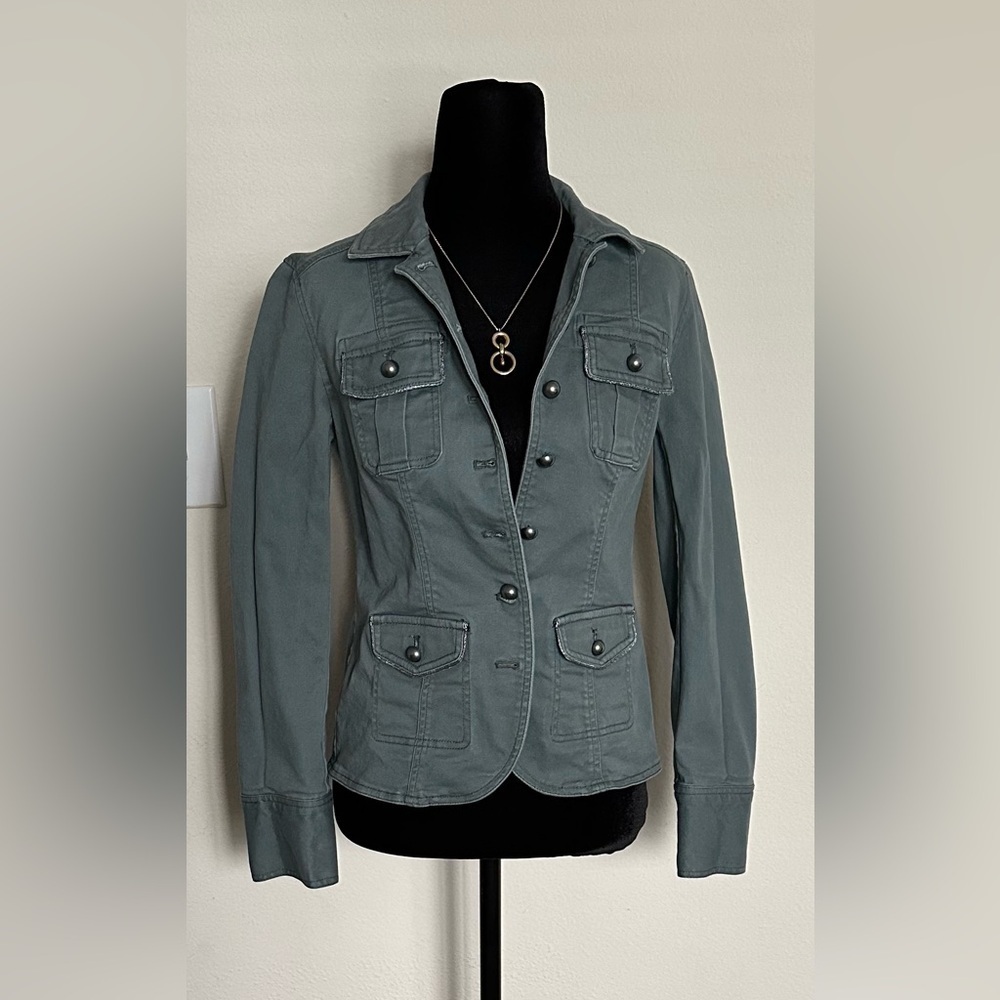 White House Black Market Slate Utility Jacket - Picture 2 of 16